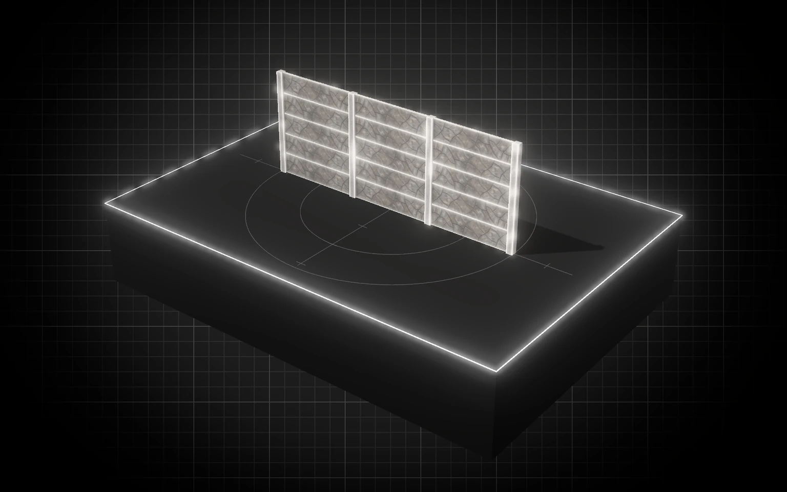 Maqueta 3D: Cercos perimétricos de concreto, premium, al ras